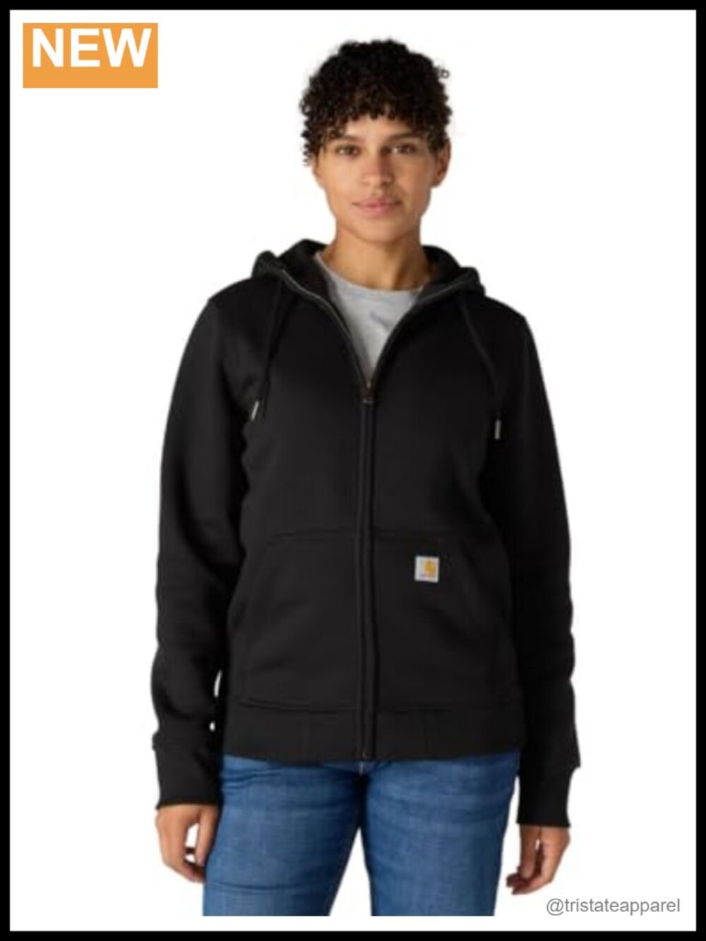 Full Zip Hooded Sweatshirt Relaxed Fit Midweight Zip Front Hand Warmer Pockets